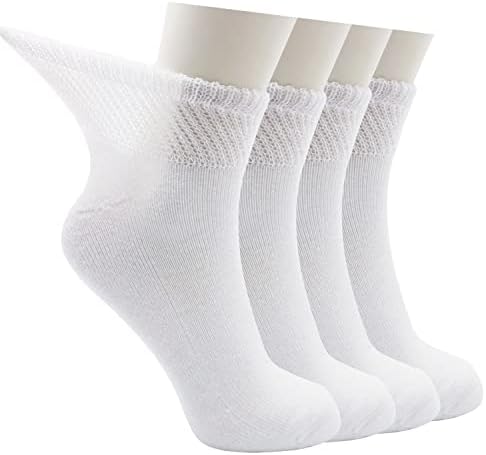 Lin Performance Diabetic Ankle Socks with Non-Binding Top and Cushion Sole, 4 Pairs