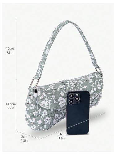 Image of QWINEE Women's Y2K Leopard Print Shoulder Bag Denim Handbags Retro Cheetah Purses Top Handle Buckle Clutch Underarm Bag