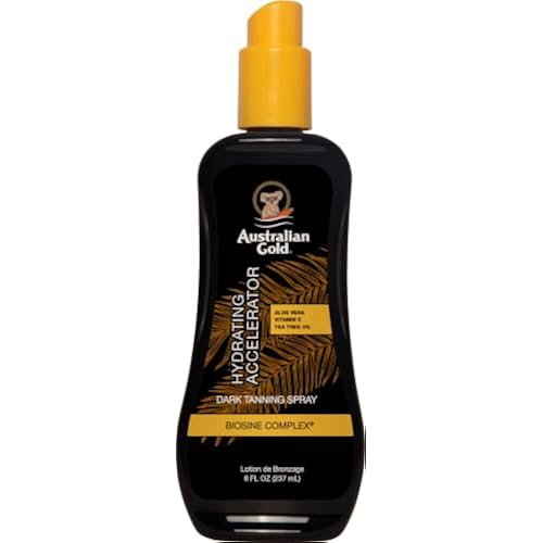 Australian Gold Dark Tanning Accelerator Spray Gel | Hydrating, 8 Fl Oz