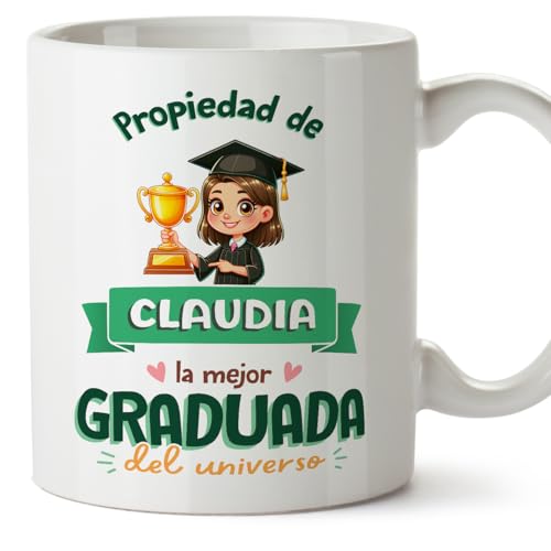 Imagen de MUGFFINS Tazas Personalizadas para GRADUADA mujer En Español Propiedad de 11 oz