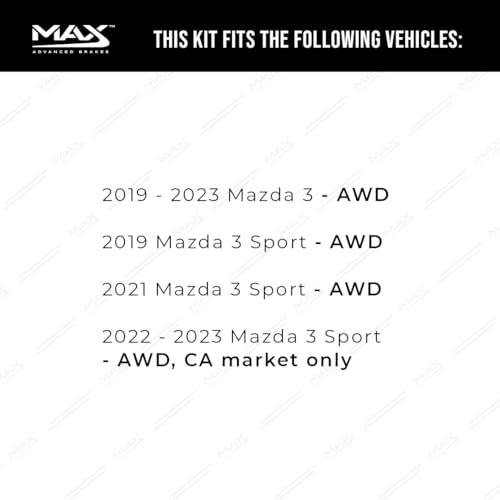 Image of MAX Advanced Brakes - Brake Kit For 2019-2023 Mazda 3 (AWD), Mazda 3 Sport (AWD)| Carbon Ceramic Brake and Rotor Kit Front and Rear| Cross-Drilled Brake Rotors
