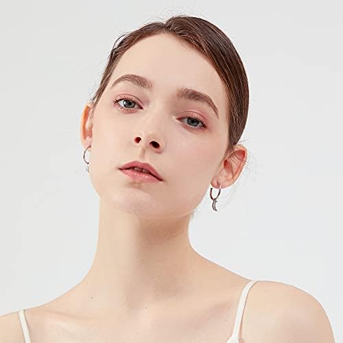 Lydreewam 925 Sterling Silver Half Hoop Earrings for Women with Star/Moon/Love Heart/Tree of Life, Diameter 20mm