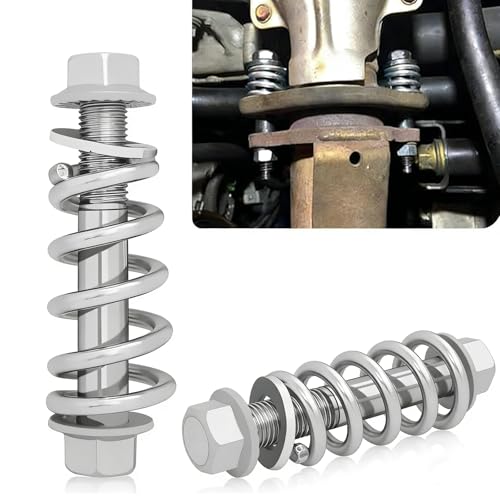 KoiLuvGo 2PCS M10x1.25 Exhaust Manifold Bolts and Nuts Kit Muffler Repair Kit with Springs Professional Exhaust Flange Bolts for Automotive Exhaust Manifold Gasket Universal for Most Cars