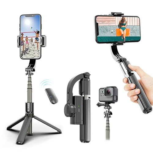 FOVANI Bluetooth Selfie Stick Tripod with 1-Axis Gimbal for Smartphone, 360 Degree Rotation Camera Stabilizer, Mobile Stand for Video Recording, Vlogging with Wireless Remote FOVANI Bluetooth Selfie Stick Tripod with 1-Axis Gimbal for Smartphone, 360 Degree Rotation Camera Stabilizer, Mobile Stand for Video Recording, Vlogging with Wireless Remote