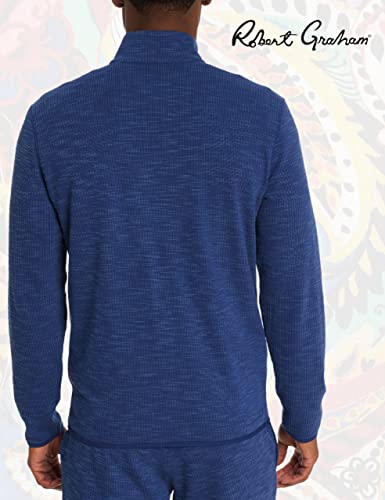 Robert Graham Men's Kobra Long-Sleeve Zip-Up Sweater, Navy, Small #TOP3