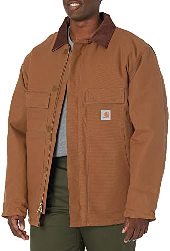 Carhartt mens Big & Tall Arctic Quilt Lined Duck Traditional Coat C003 work utility outerwear, Brown, Large US