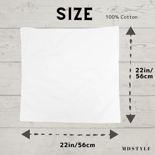 Image of MDSTYLE 100% Cotton Solid Color Bandana for Men & Women 22 inch x 22 inch Handkerchief Headband Scarf