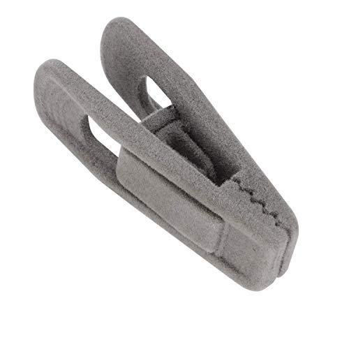 Tinfol Gray Velvet Hangers Clips Pack Of 24, Pants Hangers Velvet Clips, Strong Finger Flocked Clips Perfect For Use With Slim-Line Clothes Velvet Hangers #TOP1