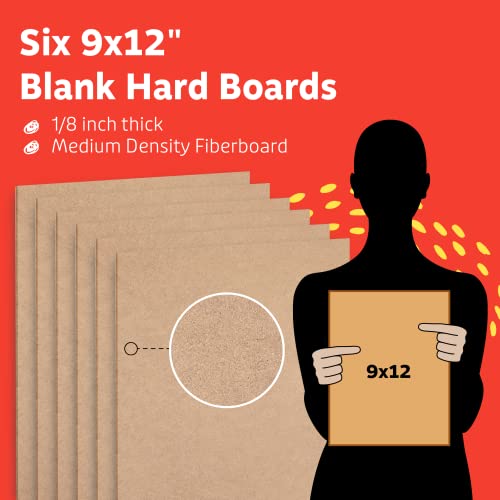 Artlicious - 9X12 Hardboard 6 Pack - Great Alternative To Canvas Panel Boards #TOP2