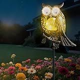 SRNPMIU Solar Lights Outdoor Decor, Solar Owl Yard Decorations Outdoor, Garden Decorative, IP65 Waterproof, Gifts for Women Mom, for Yard Patio Lawn Pathway Landscape