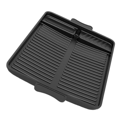 FUNNETOYU parrilla al aire sartén para asar inoxidable cámping accesorios sartenes barbacoas Bandeja para hornear Plato para barbacoa bandeja para hornear antiadherente aluminio Negro