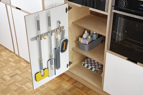 Joseph Joseph CleanTech Cleaning Utility Tool Storage Rail, Organizer Rack with 3 Adjustable Grips and 3 Hooks, Screws Included by Joseph Joseph - Image 3