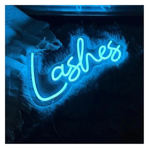 Néon LED cils bleu pour masquer un mur vide et éclairer un institut de beauté