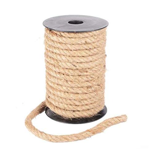 Cuerda de Yute 10M Natural Burlap Hessian Jute Cordón Cuerda Cáñamo Cuerda Cuerda Cuerda Embalaje Strings Suministros de Fiesta (Color : 8mm)