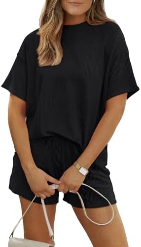 LILLUSORY Womens 2 Piece Short Set Summer Lounge 2026 Travel Vaca...