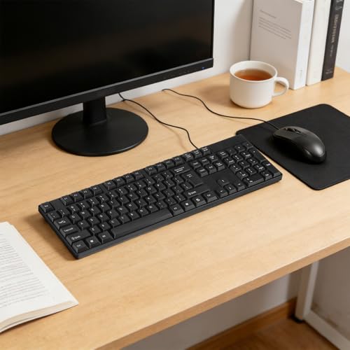 Combo de teclado y ratón negro ideal para optimizar tu espacio de trabajo en casa 6