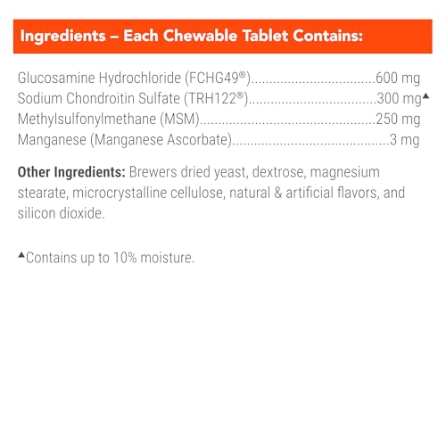 Image of Nutramax Cosequin for Dogs Joint Health Supplement, Contains Glucosamine for Dogs, Plus Chondroitin and MSM, Supports Healthy Joints, For All Breeds and Sizes, Chewable Tablets, 132 Count