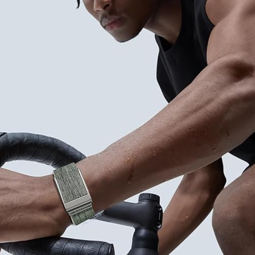 STERIX Nylon Wristband Compatible with Whoop 5.0/Whoop MG Bands Breathable Stretchy Nylon Sport Band,Soft Waterproof Replacement Wristbands Straps for Men & Women with Metal Frame Adjustable Connector