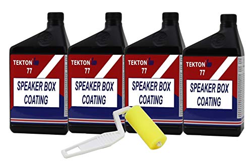 Speaker Cabinet Paint; Speaker Box Coating for Road Cases, Speaker Grills, Paint for Speaker Box Roll-On Water Based Formula (4 Quarts +1 Roller) White