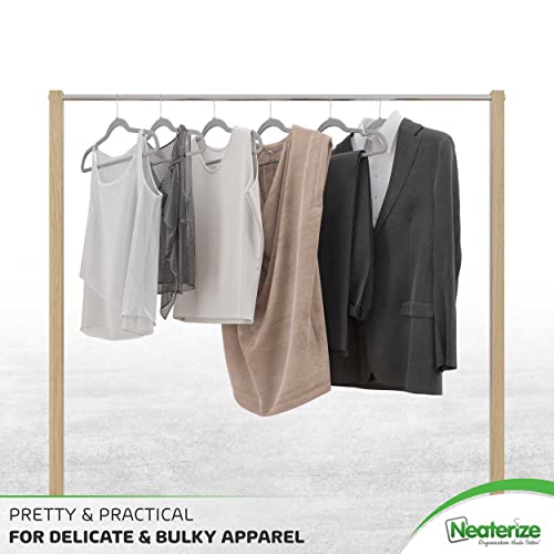 Image of NEATERIZE Velvet Hangers 20 Pack Grey A- Heavy Duty Velvet Clothes Hangers - Non Slip Felt Coat And Suit Hangers For Closet - Lightweight Thin Space Saving Ganchos Para Colgar Ropa