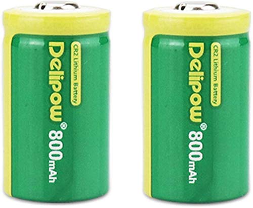 IORMAN Delipow CR2 Rechargeable Batteries, 3-Volt, 800mAh, Lithium, MSDS Approved, Pre-Charged Photo Camera Battery (2-Pack)