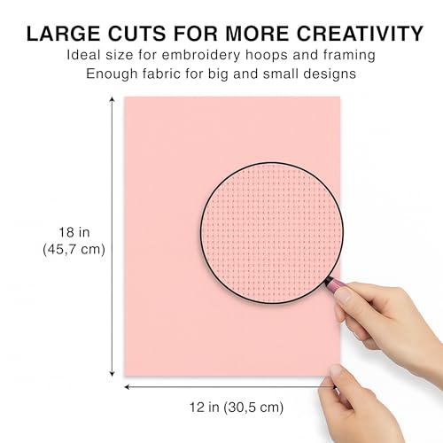 Image of 6 PCS Colorful Aida 14 Count Cross Stitch Fabric Set - 12x18 Inch Multicolor Cotton Embroidery Material Fabric Premium Aida for Needlework Embroidery Cloth Kit for DIY Projects & Crafts