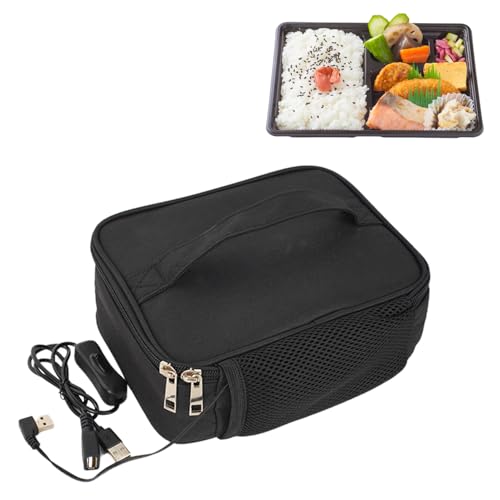 Genérico Caja de almuerzo con energía USB, calentador y calentador de alimentos USB | de calentamiento para el almuerzo para viajes de oficina, bolsa de calefacción portátil con cable USB Alimento de