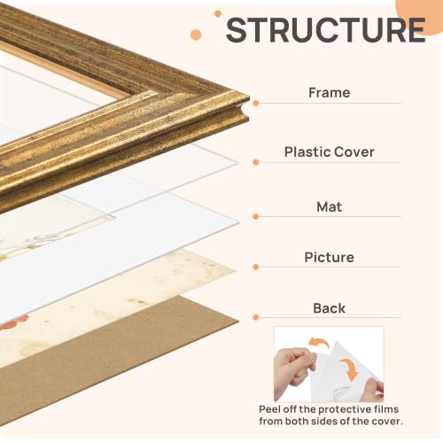 Image of upsimples 5x7 Picture Frame, Vintage Frames Decor, 1Pack Bronze | Fit 4x6 and 5 x 7 Photo, Wall or Tabletop Display, Antique-style Decoration, Rustic Farmhouse Decor, For Weddings