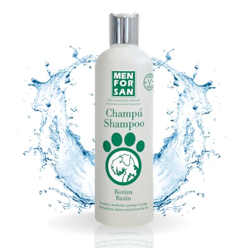 MENFORSAN Champú de Biotina para Perros Regenera el Pelaje Fortalece las Raices Capilares Previene la Dermatitis Seborreica Abrillanta 300 ml