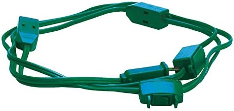 Woods 2189 Extension Cord For Christmas Or Holiday Lights With 9 Outlets For Indoors (15 Ft, Green)