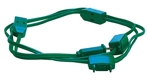 Woods Light Duty Extension Cord 15Ft 18/2 SPT-2 Indoor Household Cord 9 Outlets Green 2189