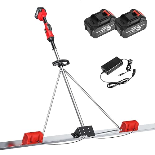 Akku Betonabziehpatsche für Terrasse und Einfahrt, Elektrische Rüttelbohle 1.5m 1.8m 2m mit Brushless Motor, Kabelloser Betonrüttler für Einfaches Beton Glätten(1.8M)