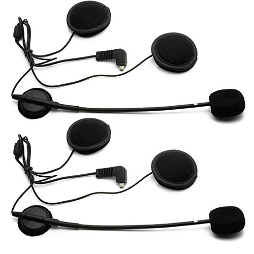 Waterproof Motorcycle Bluetooth Intercom, Helmet Bluetooth Headset with Noise Cancellation, Universal Off-Road Snowmobile Communication Systems, Range of Use Distance 1000M, 2 Pack