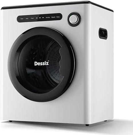 Dessiz 1.6 Cu.Ft.,11LBS Compact Dryer 950W Portable Clothes Dryer Machine with Stainless Steel Drum and Exhaust Hose,Dryer for RVs, Apartments,Dorm Rooms- Quiet, Sturdy,Easy to Use and LED Display