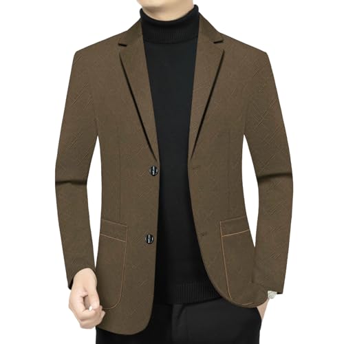 Blazer classique en tweed homme d'âge moyen : confort thermique optimal et coupe droite élégante