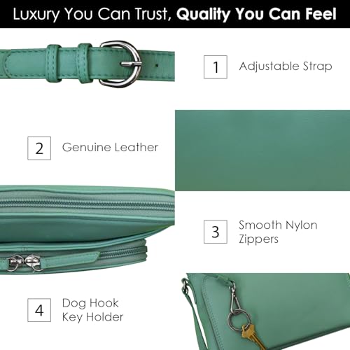 Image of ili New York Genuine Leather Crossbody Bags for Women - Premium RFID Blocking Shoulder Bag Organizer with Adjustable Strap