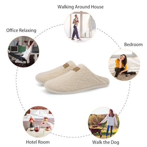 Image of Spesoul Fuzzy House Slippers for Women Men Indoor Closed Back Lightweight Cozy Faux Furry Lining Barefoot House Shoes Slipper Socks for Bedroom Home Office Yoga Outdoor Walking Shoes