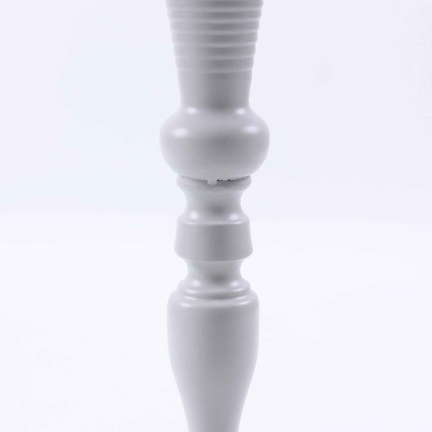 DiKasa Lampada da Tavolo Classica Alta in Metallo Grigio con Paralume in Cotone Bianco, Design Elegante e Slanciato con Attacco E14 per Soggiorno Camera Ufficio Ø35x70 cm