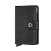 Secrid Women Mini Wallet Genuine Leather in crisple pattern RFID Safe Card Case for max 12 cards 16mm slim Black