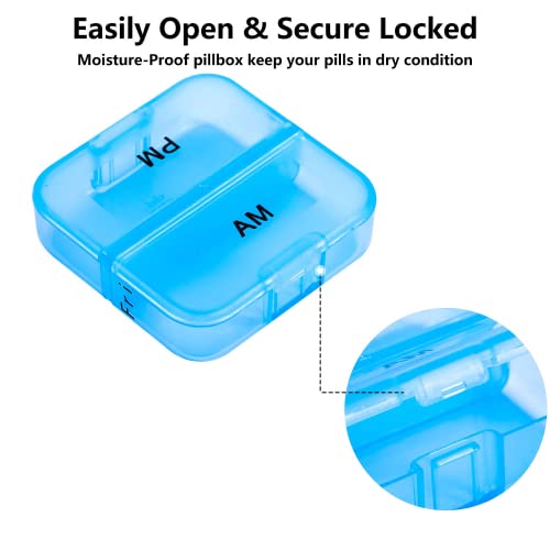 Daviky Weekly Pill Organizer 2 Times A Day, Am Pm Pill Organizer 7 Day, Large Travel Vitamin Pill Box Twice A Day, Daily Supplement Organizer Pill Container Dispenser Big Medication Case #TOP7