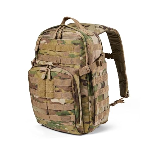 Best Tactical Backpacks 2 5.11 Tactical Backpack, RUSH 12 2.0 Military Survival Molle Back Pack with Laptop Compartment, Small, 24L, Multicam, Style 56562ABR