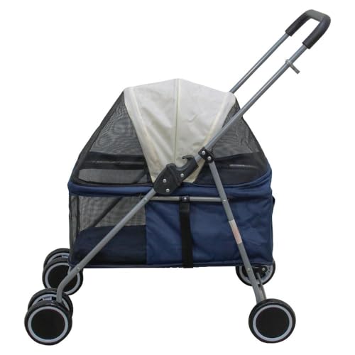 Carrinho de Passeio Pet para Cães e Gatos - Preto