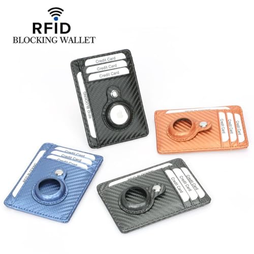 Minimalist Wallet Card Case with RFID Blocking Front Pocket Leather Wallet for Men Women, Built-in AirTag Case Holder2
