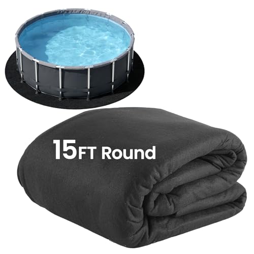 Poolvio 15-Foot Round Above Ground Pool Liner Pad Geotextile Under Padding Extends Liner Life Puncture & Weed Barrier Eco-Friendly Fabric