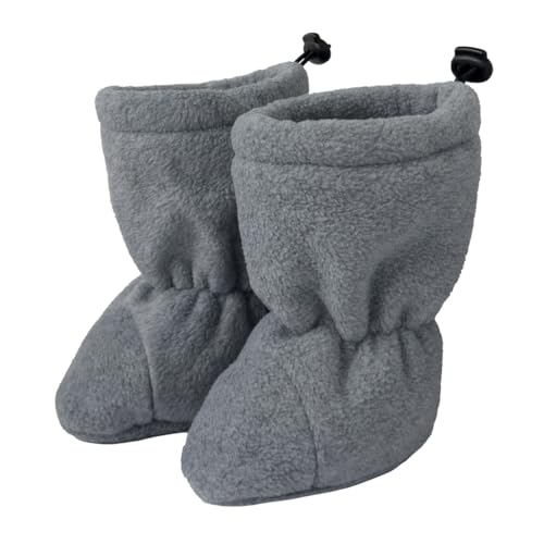Hoppediz Baby Booties aus Fleece, warme Baby Winterschuhe 6-12 Monate, stone...