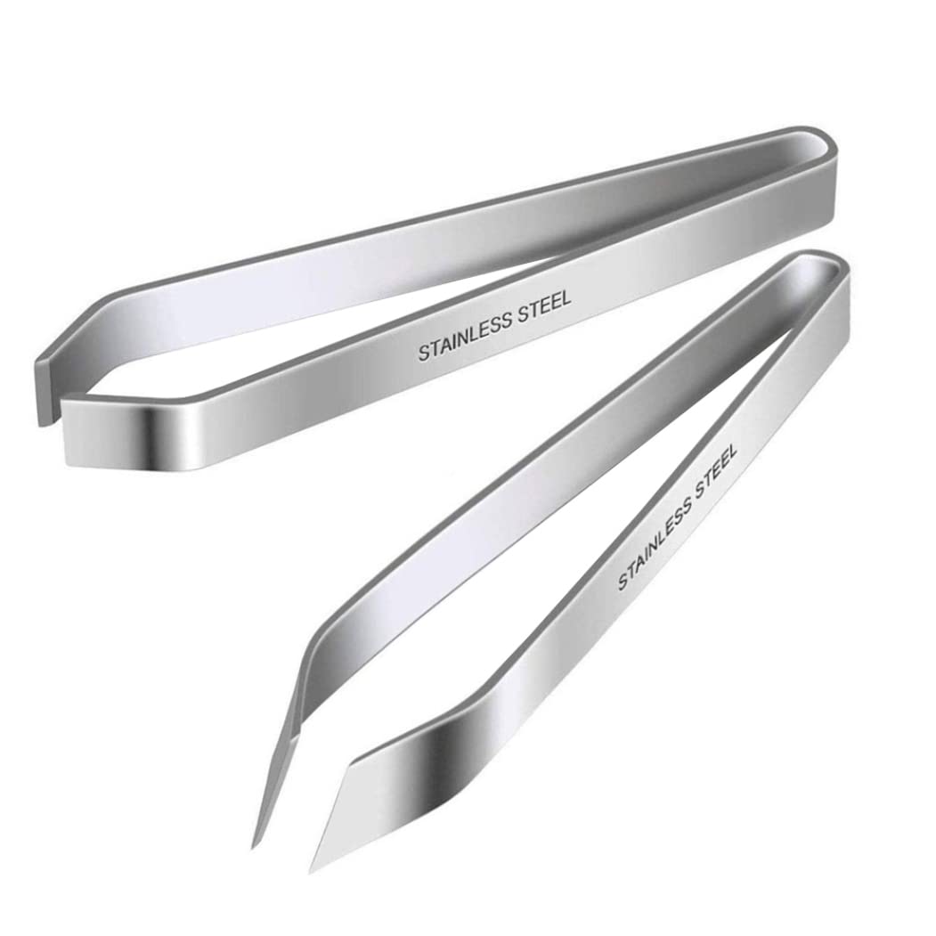 Wedhapy Stainless Steel Precision Tweezer Fish Bone Tweezer Pliers Remover Tool Stainless Steel Precision for Cooking Kitchen Gadget Pulling Out Silver 2PCS