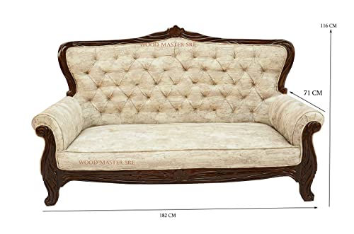 Image of Luxury Wooden Teakwwood Five Seater Sofa Set for Living Room (Honey Brown) Solid Wood Outdoor Chair 5 Seater Sofa | (18)