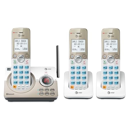 AT&T DL72319 DECT 6.0 3-Handset Cordless Phone for Home with Connect to Cell, Call Blocking, 1.8" Backlit Screen, Big Buttons, intercom, and Unsurpassed Range