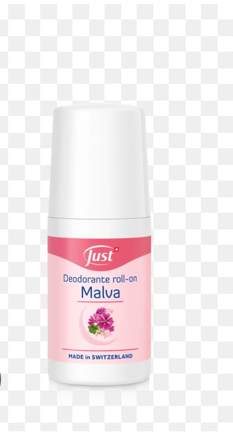 Just Roll-on Malva odświeżacz powietrza, wyprodukowany w Szwajcarii, różowy