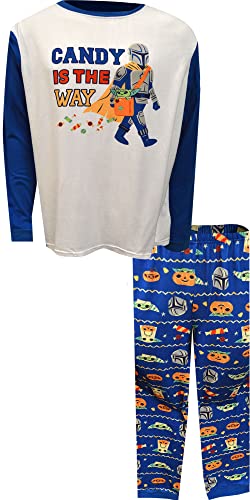 Briefly Stated Mens Star Wars Mandalorian and Grogu Halloween Candy is the Way Pajama